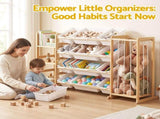 Keezi 3-in-1 Kids Toy Storage Organiser with 12 Bins, Shelves & Animal Storage FURNI-S-TOY3MULTI-WD