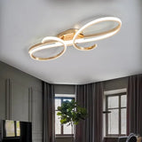 BAMDECOR AD2576 Modern Minimalist Curved Line Iron Aluminum Silicone LED Semi-Flush Mount Ceiling V255-BAM-AD2576-GLD-80
