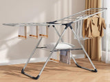 Stainless Steel Floor-Standing Folding Wing-Shaped Drying Rack-Silver V1161-109770