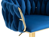 SERENIT Modern Velvet Breakfast Bar Stools Swivel Barstools Adjustable Counter Stools with Backrest V255-GP1782R-BLUE