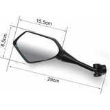 Motorcycle Mirror, Retro Motorcycle, 2 Motorcycle Mirrors Abs 360 Degree ROtatable Diamond V1188-MS-227-0452