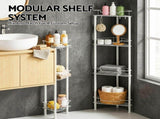 Artiss 4 Tier Floor Standing Corner Shower Caddy Bathroom Organizer White BSR-B-4T-110H-WH