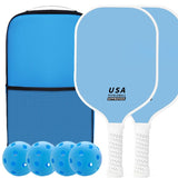 2-Player Pickleball Paddle Set, Durable Glass Fiber Pickleball Racquets with Comfort Grip, Includes V1265-AU-128-LAN
