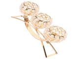 Crystal Candle Holder 3 Heads Windproof European Style Stable Durable Gold Candle Holder for Wedding V1294-YM0706-3115230084811
