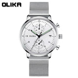 men's ultra-thin leather strap luminous waterproof date calendar V1347-937-16747-ROS1-MAN