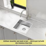 440x440mm Handmade Stainless Steel Undermount / Topmount Kitchen Laundry Sink with Waste V63-772965