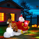 Santaco Christmas Inflatables Outdoor Santa Claus Reindeer Sleigh Lights Decor INFL1047