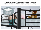 Kingston Slumber 2in1 Single Metal Bunk Bed Frame, with Modular Design, Dark Matte Grey V219-BEDSBBKS01MA
