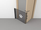 Retractable Pet Safety Gate 130x78cm Paw Print Mesh Dog Barrier Automatic Rebound No Drill Fence for V888-ELOSUNG44565