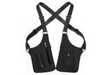 Outdoor Double Shoulder Armpit Bag with Multiple Pockets - Black V1308-DSZKI-53-2