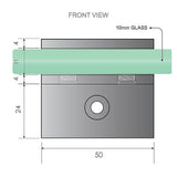 110x100cm Corner Frameless Shower Screen with Chrome Wall Channel and Floor F-Bracket and SS Hinges, V63-872751