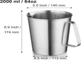 Measuring Cup with Pouring Spout - Cups with Scale - 2 Liters - Small Cups V1188-MS101-01511-1