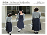 Dark Gray Size L French Spring Two-Piece Dress Set V1221-XM-LB7103-GM182