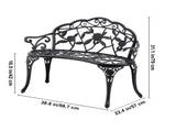 Outdoor Bench, 38.8 inches Metal Bench for Outdoors, 480 lbs Load Capacity Bench, Outdoor V952-GYZYJS40YC00PL1X7V0