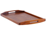 45x27x4.5cm Rectangular Wooden Tray Portable Tea Dessert Fruit Tray with Handle for Home Hotel V1294-YM0901-3118210228411