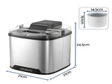 Devanti Ice Cream Maker Machine 2L Homemade Gelato Sorbet Frozen Drinks Sliver ICM-A-SFS02-BK