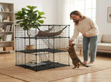 CARLA HOME Large Cat Cage Diy Enclosure, 3 Tier Pet Playpen Cat Kennel V178-36585