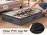 Artiss Under Bed Shoe Storage Containers X4 Box Organiser 12 Pairs Fabric Grey UBS-DIY-LIN02-GYX4