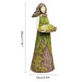 Fairy Garden Statue with Bird Feeder Lawn Resin Ornaments Garden Art Sculptures for Outdoor V1294-YM0721-10147530