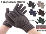 Women's Touchscreen Gloves Warm Full Fingers Fleece Lined Knit Gloves Anti Slip Elastic Cuff V1192-AZ-W-25848
