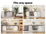Artiss Buffet Sideboard Storage Cabinet Kitchen Cupboard Sliding Doors White FUR-Z-SID150-WH-AB
