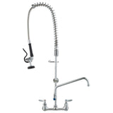 Commercial Faucet with Pre-Rinse Sprayer, 36" Height, 8" Center, 12" Swing Spout, Wall Mount Kitchen V952-BGSYCXSLTBGSR39MKV0