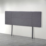 Linen Fabric Double Bed Headboard Bedhead - Grey V63-800797