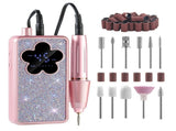 Electric Nail Drill Kit with Diamond Decor Design, Multiple Drill Bits and Polishing Accessories for V888-ELOSUNG57280