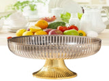 Fruit Plate Multifunctional Plastic Stylish Space Saving Decorative Snack Bowl for Candy Nuts Amber V1294-YM0706-3118230262414