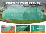 Walk-in Tunnel Greenhouse 27.38x9.5x7.38ft Galvanized Frame PE Cover Green V952-SDXWS28X10X7PC4TOV0