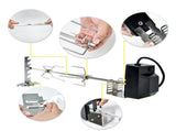 Automatic BBQ Rotisserie Kit Electric Stanless Steel Roast Spit Set Adjustable with Motor AU Plug V985-ROASTSPITSET
