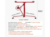 3353mm Drywall Lift, Heavy-Duty 68 kg Sheetrock Hoist with Adjustable Telescoping Arm, Lockable V952-SPSJJHS95FT18ZSYP001V0