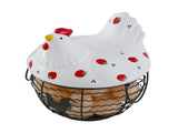 Strawberry Storage Basket Wrought Iron Basket Ceramic Egg Basket Living Room Fruit Storage Basket V1294-YM0523-220113YA01-1