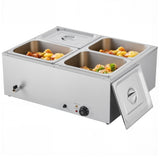 Commercial Food Warmer, 1500W Electric Stainless Steel Steam Food Warmer with Lid, 4-Pan Fast V952-SYSPBWQPTK41SB7R9002V3