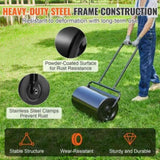 Lawn Roller, 13 Gallon 24Inch Sand/Water Filled Yard Roller, Steel Sod Roller with Easy-turn Plug V952-TSCPGL13JL24TUFI8V0