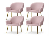 Artiss Dining Chairs Set of 4 Velvet Armchair Pink UPHO-C-DIN-5220-VEL-PKX4