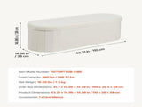 Oval Storage Ottoman Bench, Foldable Teddy Fleece End of Bed Bench, Folding Upholstered Bed Ottoman V952-BYWSZYKZDK40BI0GO001V0