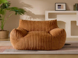 Modern Minimalist Bean Bag Sofa Chair with Armrests and Backrest for Living Room Leisure Gaming V1341-ZY-3EY3GEYL-ORANGE