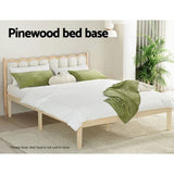 Artiss Bed Frame Queen Size Wooden Base Mattress Platform Timber Pine BRUNO WBED-BRUNO-Q-WD