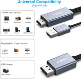BENFEI 344GY-5M HDMI to DisplayPort Unidirectional 4K Active Cable with USB Powered 5M V28-ELEBEN344GY5M