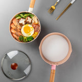Japanese Style Saucepan Nonstick Milk Noodle Soup Sauce Pan Baby Food Cooking Pot White 20cm V1294-YM3118220251812-0421