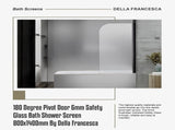180 Degree Pivot Door 6mm Safety Glass Bath Shower Screen 800x1400mm By Della Francesca V63-830131