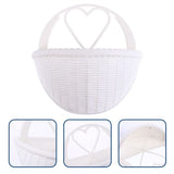 Set of 2 White Plastic Wall Hanging Flower Baskets for Indoor and Outdoor Decoration V1366-AZ2-W-19165