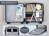 Wanderlite 20" Luggage Suitcase Front Pocket Travel Carry On Dual TSA Silver LUG-ABS-POK-20-SV