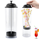 10.6 in Straw Dispenser with Lid, Tutuviw Plastic Straw Holder for Counter, Drinking Straw Organizer V1189-WXFWAL-20260319-00787