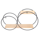 Round Shelf Firmly Welded Dual Use Strong Load Bearing Capacity Circle Metal Wood Wall Shelves for V1294-YM0714-3115210287811