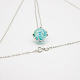 Gift Box - Aroma Necklace White Gold - Planet Celestial Aqua Purify Oil Blend V760-GBAJ - 1