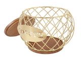 Coffee Capsule Holder Fruit Shaped Stylish Coffee Pod Storage with Wooden Base Lid Home Decor Gold V1294-YM0901-3118240263311