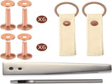 50 Pcs Copper Rivet and Burr 9 and 12 Copper Leather Brass Rivets Fastener Install Setting Tool V1188-WTJ-TLK-0064