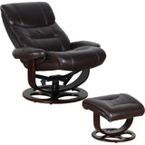 Julio Faux Leather Premium Reclining Lounge Arm Chair w/ Ottoman Swivel Sofa V563-75626